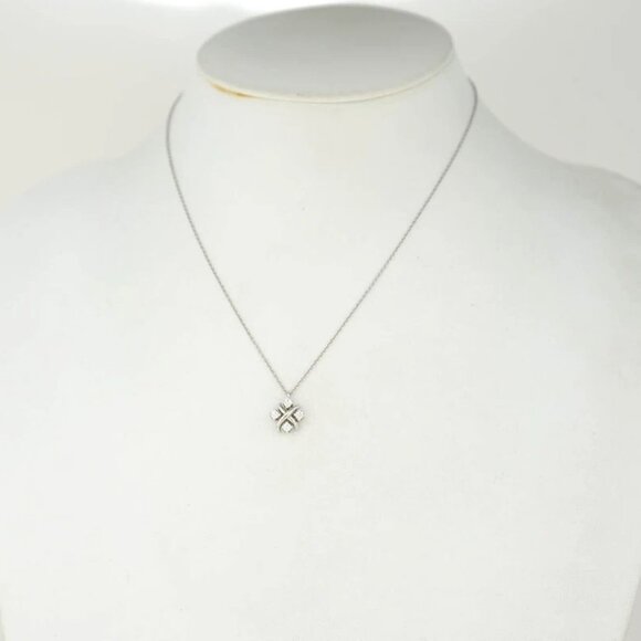 Tiffany & Co Diamond Cross Jean Schlumberger Lynn Necklace 16" Platinum 950 Auth - Picture 2 of 8